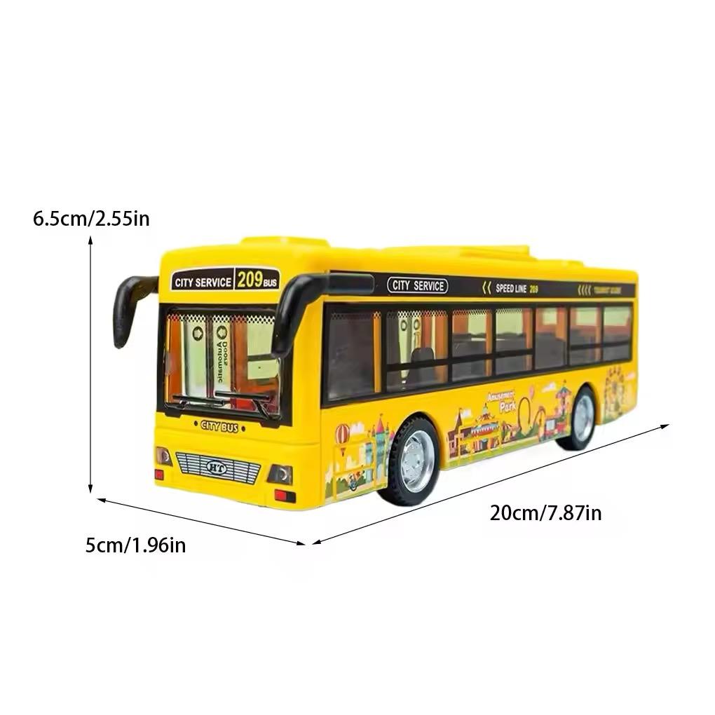 1PC New Simulation Bus Police Fire Model Inertial Car Die Casting Lights o Inertial Toy Car Police Car Ambulance Boy Gift