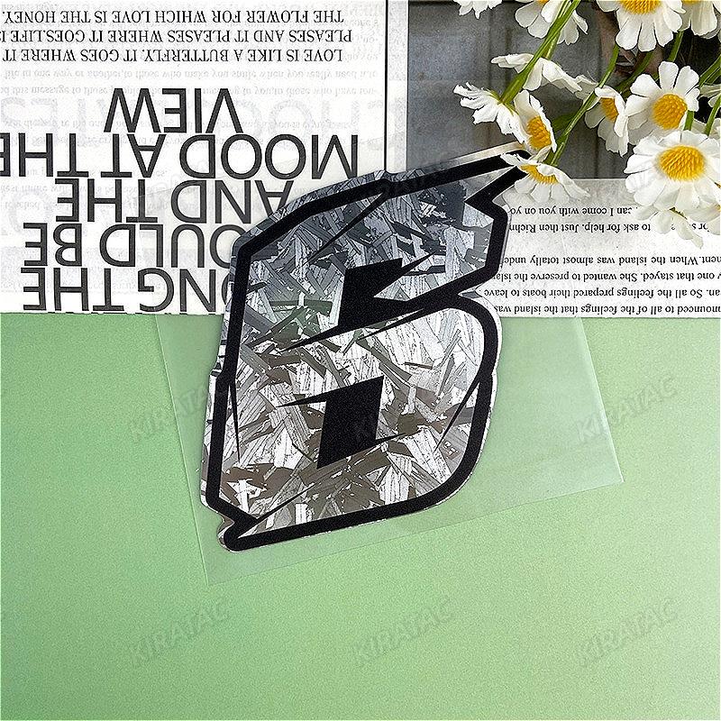 1PC Silver Carbon Fiber Motorcycle Number Stickers Waterproof Universal Vinyl Decals for BMW KTM YAMAHA Kawasaki Suzuki Honda