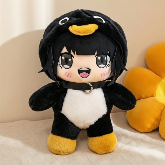 Cartoon Penguin Girl Plush Toy, Standing Sitting Lying Stuffed Penguin Doll, Game Inspired Animal Costume Girl Collectible Plushie, Gift for Kids