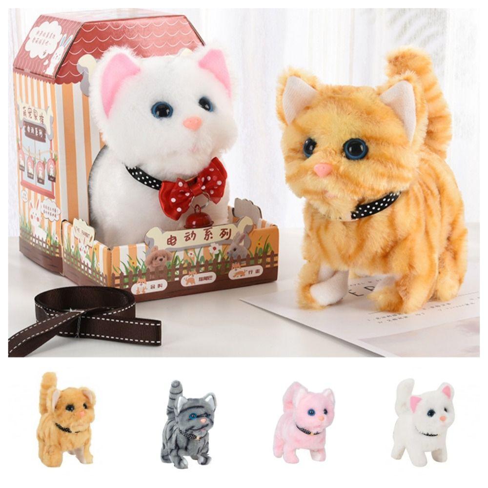 Soft Cute Electronic Pet Cartoon Meow Cat Toy Lovely Simulation Cat Kids