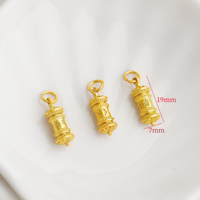 Gold-Plated Six-Character Mantra Vajra Pendant Necklace DIY Jewelry Accessory