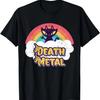 Death Metal Cat Sunshine - Black Dark Rock Death Metal T-Shirt