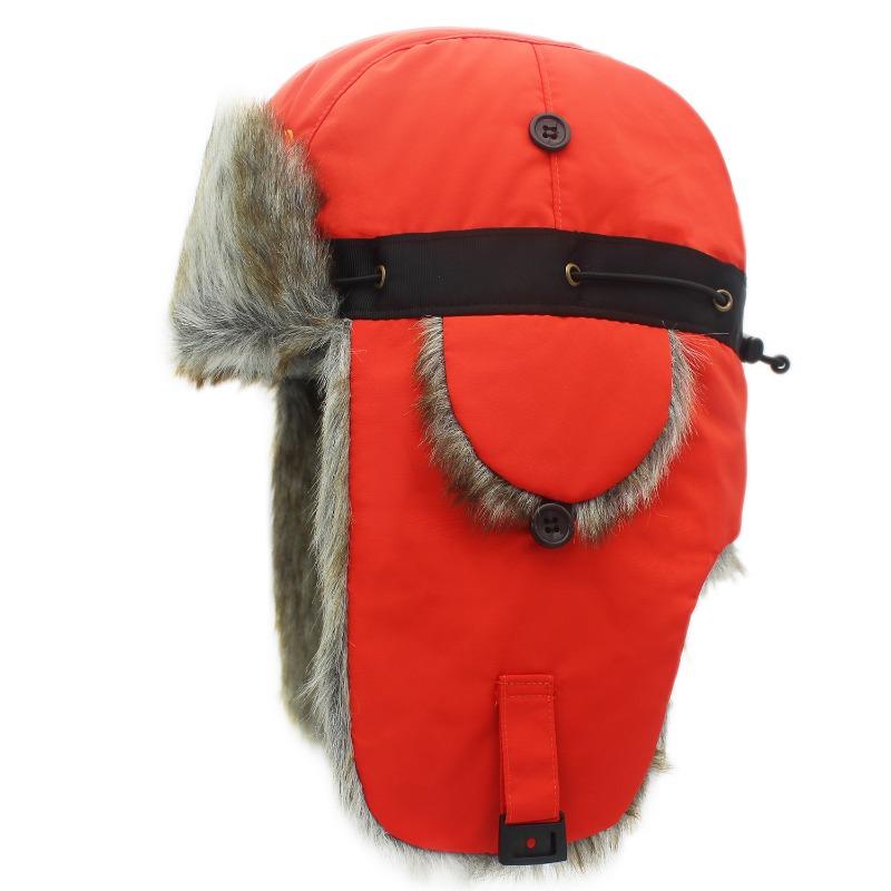 New Long-haired Men Ride Electric Vehicles In Winter, Cold-proof Thickened Thermal Hat, Fleece Ear Protector Cotton Hat
