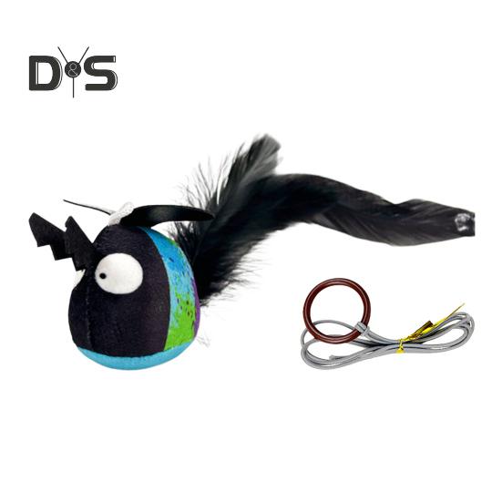 Touch Activated Chirping Insect Cat Toy Hanging Soft Plush Bee Dragonfly with Realistic Sound Interactive Cat Kicker Catnip Toy for Indoor Cats