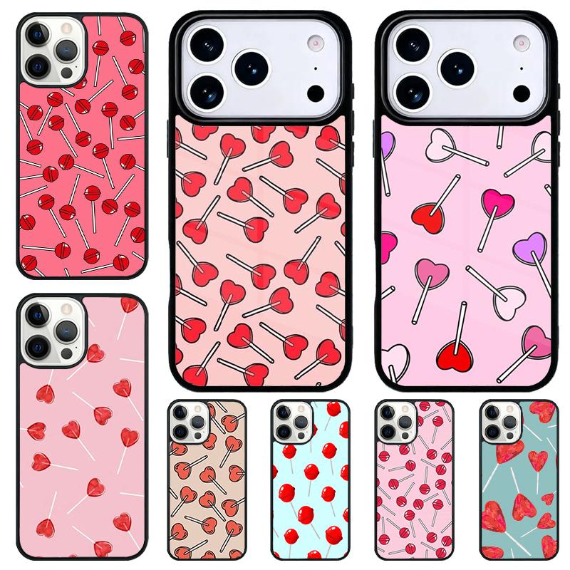 Red Lollipops Soft Shockproof Phone Case for iPhone 17 Air 16e 15 11 12 14 13 Pro Max Cover Coque