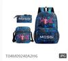 Football Star Print Youth Primary And Secondary School Students Schoolbag Three-Piece Set Men'S And Women'S Backpack