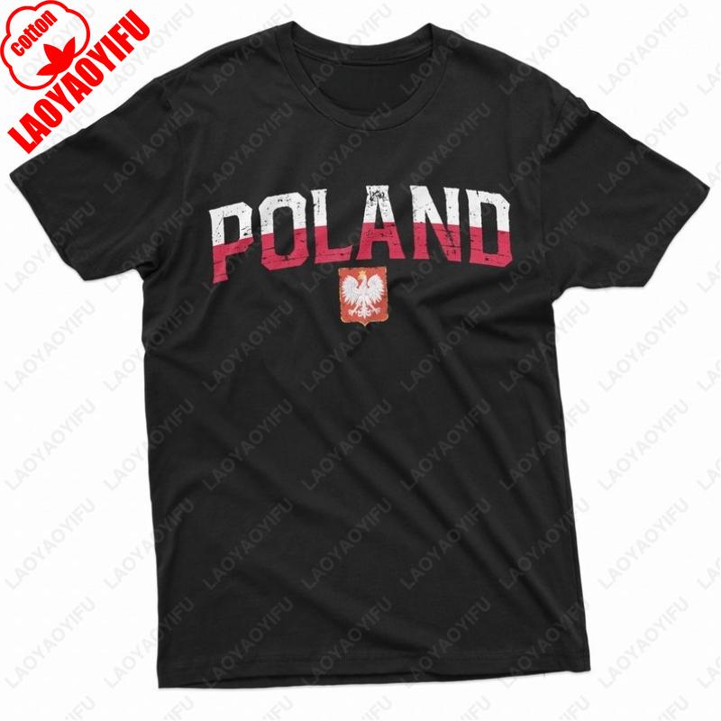 Флаг Польши Патриотическая Мужская Женская Хлопковая Футболка Polska Польские Идеи Национальные Футболки Простой Повседневный Стиль Универсальная Одежда для Дома Подарки S