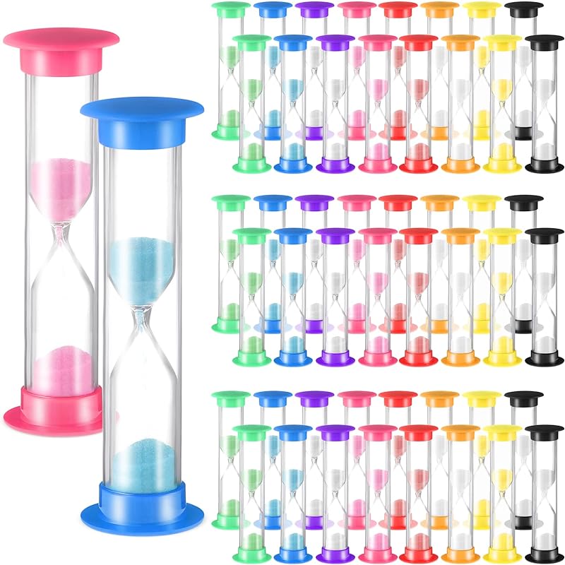 Set Di 6 Clessidre Colorate Per Bambini: 30 Sec, 1, 2, 3, 5, 10 Min. Per Giochi, Studio, Cucina E Igiene Orale. - 2