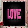 Romantic Love Shower Curtain 1Pc – Pink 3D "Love" Letter Design, Modern Bath Curtain For Wedding Room And Couple’S Bathroom