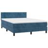 VidaXL Divan Bed and Mattress Dark Blue 140x190cm Velvet 3141303