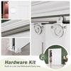 Sliding Closet Doors 64x80 Double 33inch,Bypass Barn Door with Hardware, for Bedroom, White, H Frame, Assemble Required