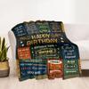 Happy Birthday Inspirational Quotes Blanket Comfortable Suitable for Sofa Picnics Office All-Season Use Digital Print Gifts For Family Or Friends