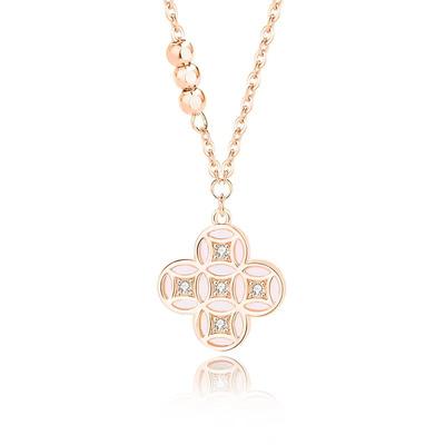 Money Four-leaf Clover Necklace for Women, Japanese and Korean Fashion, Light Luxury Style, High-end Australian Pendant Collarbone Chain