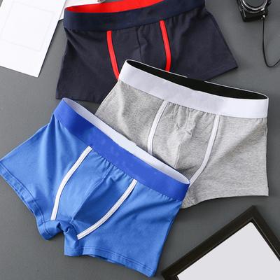 Men Boxer Briefs Mid-rise Elastic Waistband Letter Print Shorts Underwear U-Convex Breathable Panties Daily Wear