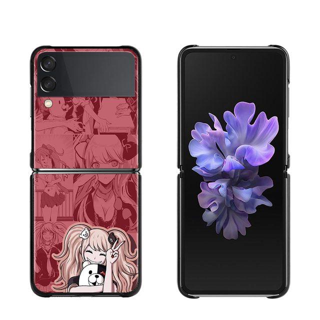 Phone Protective Case For Samsung Galaxy Z Flip3 5g Back Cases For Samsung Z Flip Capa Black Shell Fundas Danganronpa Cartoon