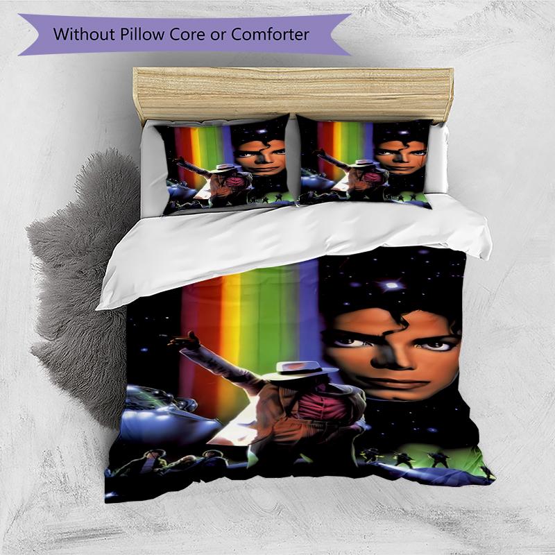 3pcs Michael Jackson Pattern Bedding Set Duvet Cover Set Includes Duvet Cover &pillowcases, Perfect All Season Bedroom Decoration & Gift