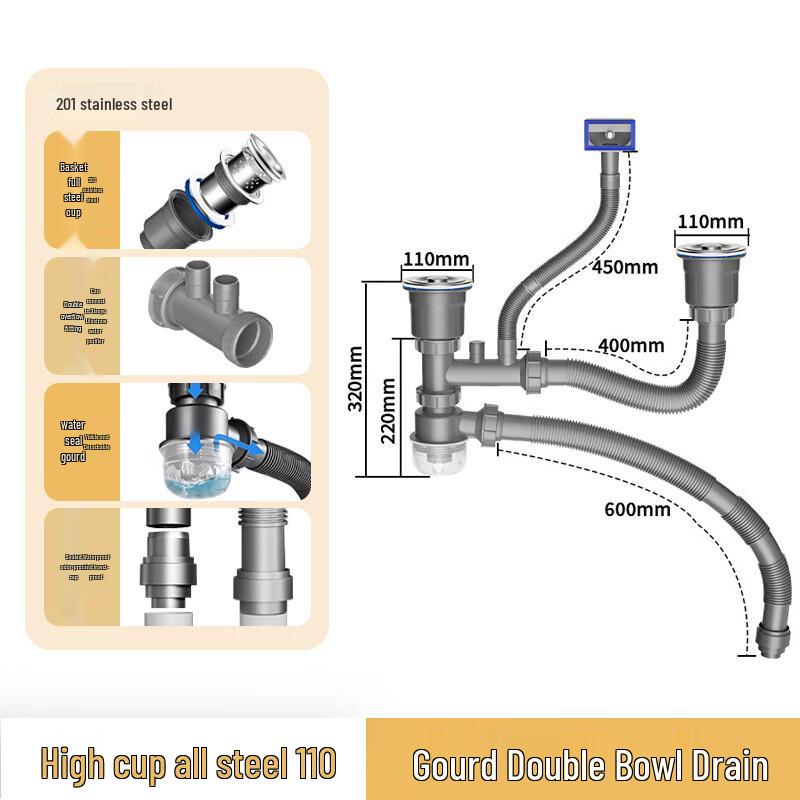 Yipan Kitchen Sink Drain Assembly