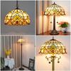 16-Inch Vintage Colored Glass Lampshade, Baroque Style, for Table Lamps, Chandeliers, Floor Lamps, Replacement Shade Only