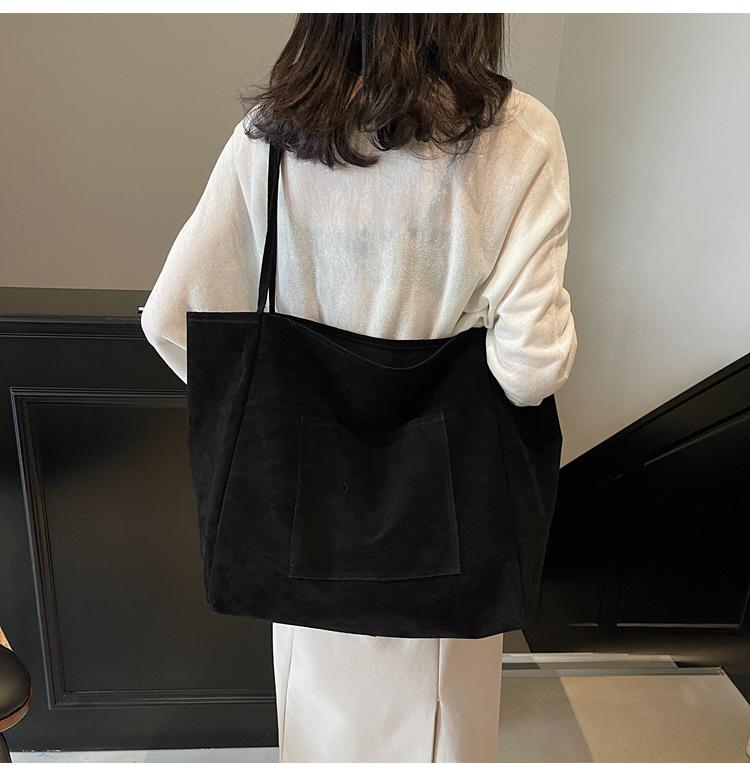 2025 Women's Large Capacity Suede Tote: Versatile Autumn/Winter Crossbody & Commuter Shoulder Bag