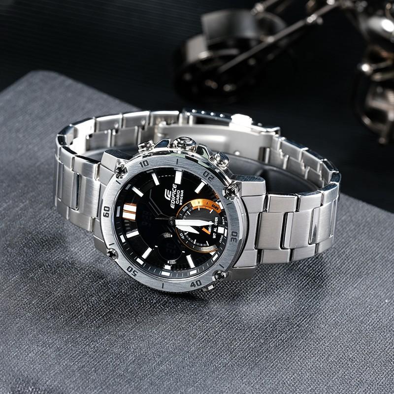 Casio Edifice Dark Heart 20th Anniversary Limited Bluetooth Connection Mobile Finder LED Light Quartz Movement Stainless Steel Strap ECB-20YD-1A