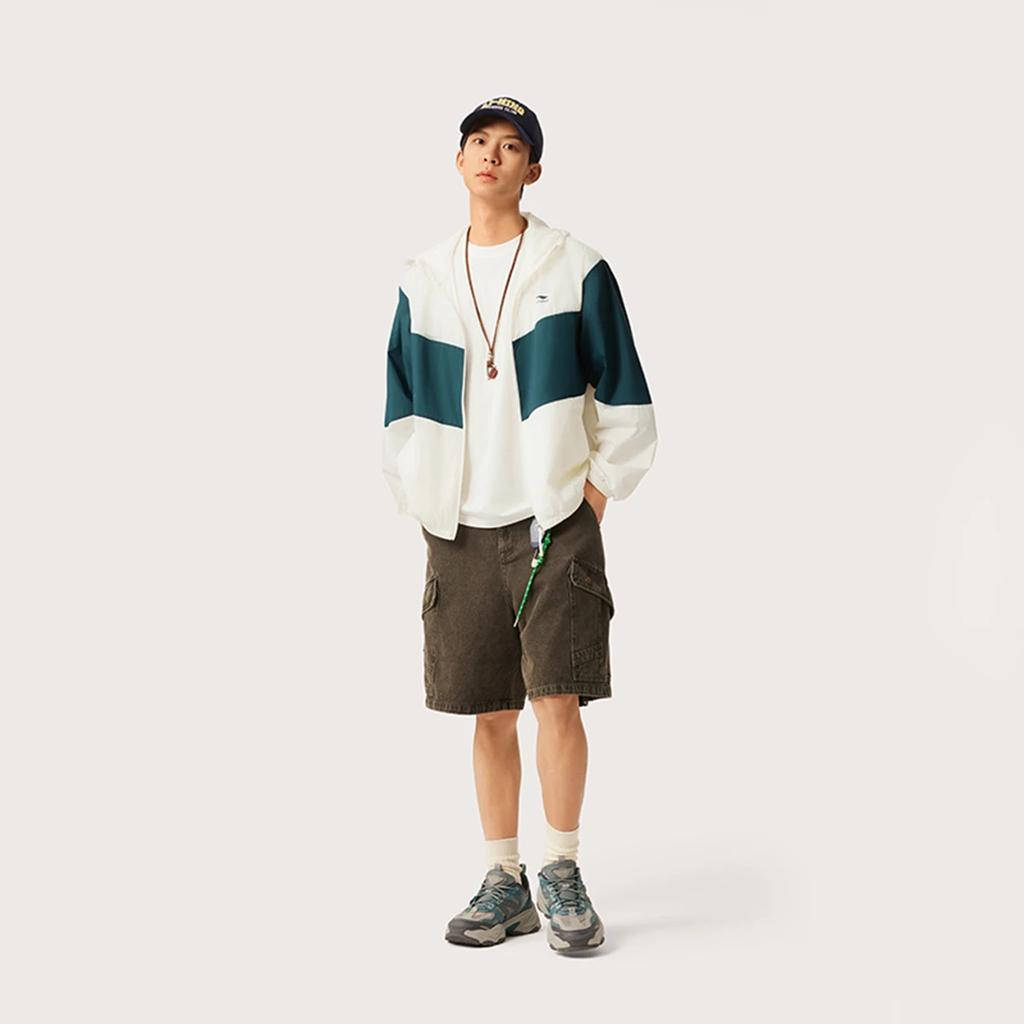 Li Ning Trench Coat Unisex Ivory/Reef Green AFDV609-1