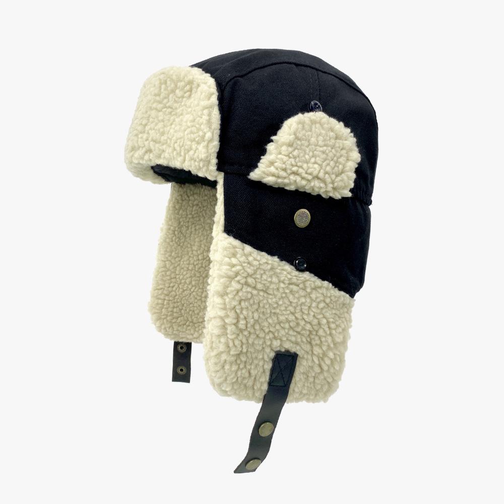 Winter Cold Proof and Warm Lei Feng Hat for Women Korean New Style Plush Thickened Lamb Velvet Ear Protection Hat for Men Outdoor Versatile