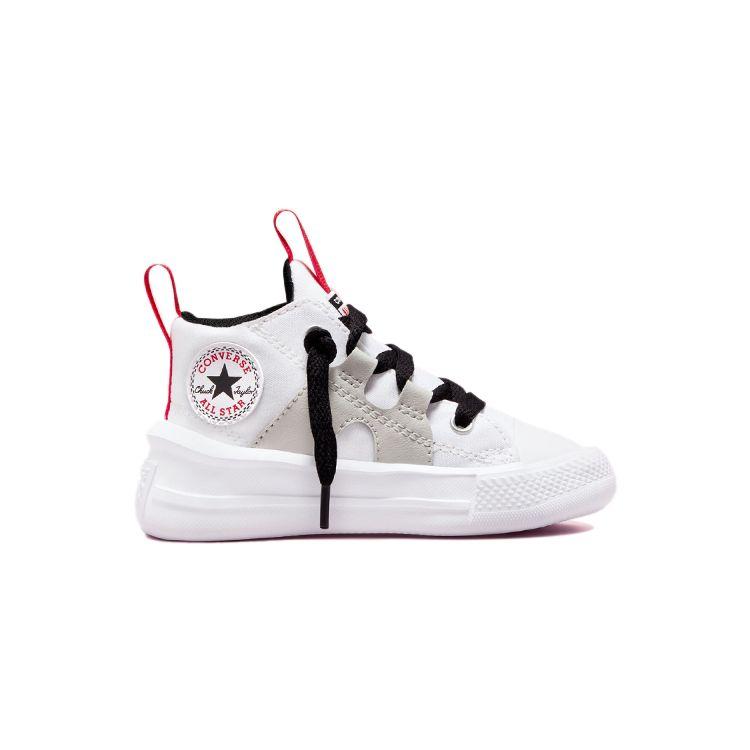 Converse Chuck Taylor All Star Ultra Easy-On Mid TD Branco Vermelho Universitário Ténis de Bebé Preto 772790C