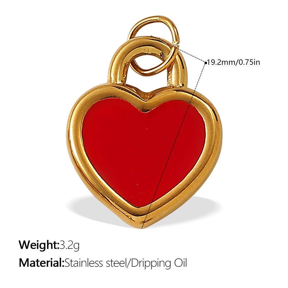 Beach Ocean Resort Diy Colored Natural Stone Love Pendant Accessories Gold Plated Jewelry Pendant