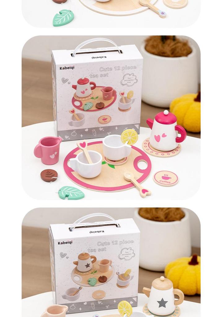 Wooden Afternoon Tea Set for Kids - Educational Role-Playing Toy