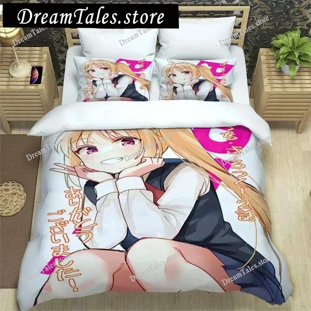 Anime Girl Lonely Rock Art Print Three Piece Bedding Set Article Children Or Adults For Beds Quilt Covers Pillowcases Bedding741