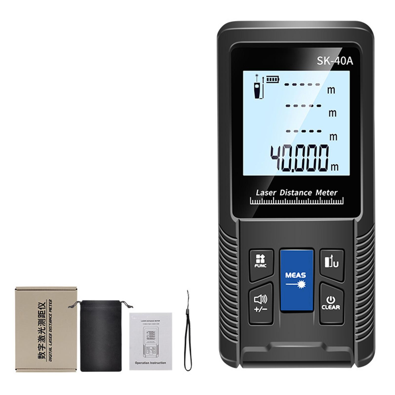 

Ручной лазерный дальномер 40 м 50 м 70 м 100 м 120 м Цифровой sFinder Рулетка Линейка Тестовый инструмент Лента для измерения расстояний 40