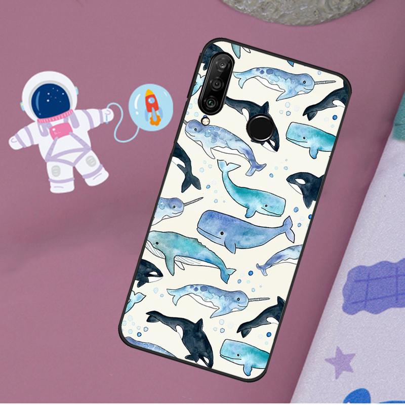 Baby Whale For Huawei Nova 12s 12i 11i 8i Y73 Y72 Y61 Y91 Y90 Y70 Y60 9 10 SE P30 P40 Lite P60 Pro Case