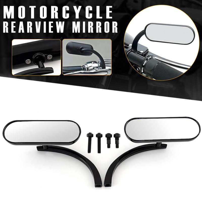 Motorcycle Mini Oval Side Mirrors Fit For Harley Street Glide Softail Road King.