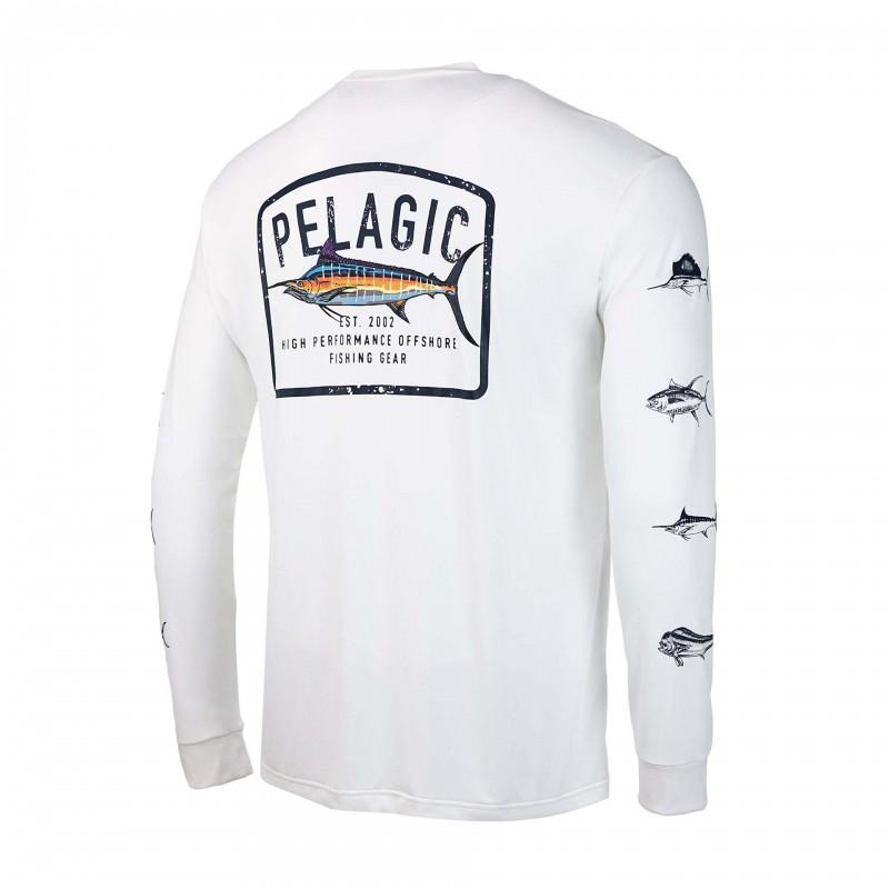 Mens Quick-Dry Fishing Shirt Long Sleeve UV Protection Outdoor Performance T-Shirt Breathable Round Neck