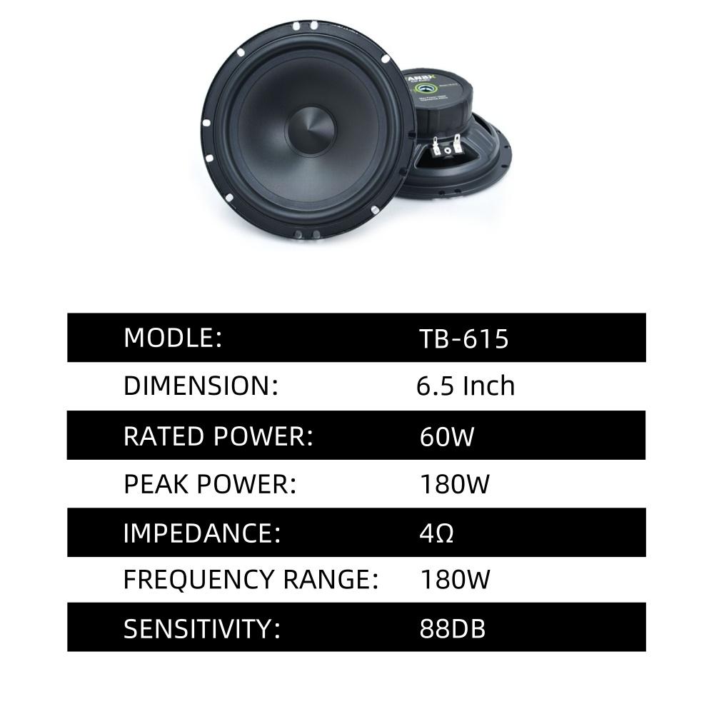 1 Set 6.5 Inch Car Speakers 12V Universal Car Speakers 2-Way MAX 180W Full Range Frequency Automotive Speakers Car Component