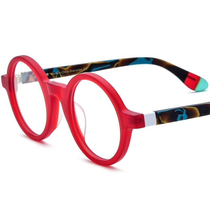 

Унисекс Ретро Многоцветная Лоскутная Круглая Оправа для Очков из Матового Листового Металла с Рецептурными Линзами, Блокирующими Синий Свет.