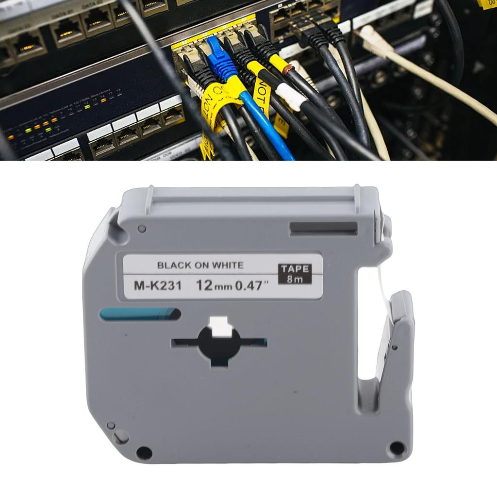 Etiket Şeridi Yedek Siyah Beyaz 23ft Uzunluk Net Baskı Etiket Yazıcı Şeridi LM210D 420 LM500TS İçin