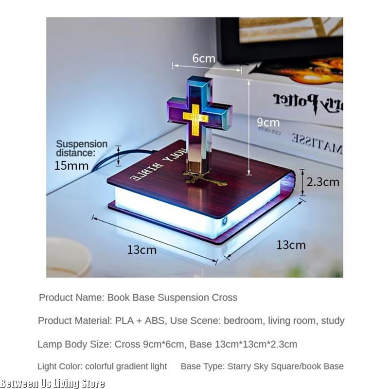 Magnetic Levitation Cross Bible Night Light for Room Home Decoration Desk Accessories Decor Novelty Gift