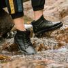 Fashion New Waterproof Shoes Men Black High Top Ankle Boots for Rain Casual Flat Rainboots for Men Fashion Rubber Rain Boots Size 39-44