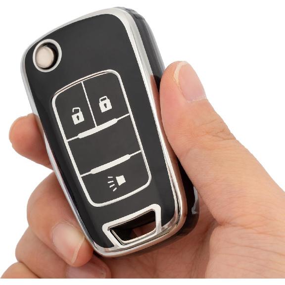 Soft TPU Full Protection Car Key Fob Cover Fits for Chevy Equinox | Precise Fit.Compatible with Chevy Spark Trax Buick Encore GMC Terrain 2010-2020