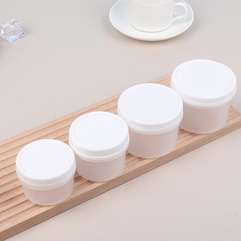 5Pcs Refillable Round Plastic Food Empty Jar With Lids Sealed Fresh Box Portable Ice Cream Yogurt Storage Freezer Containers