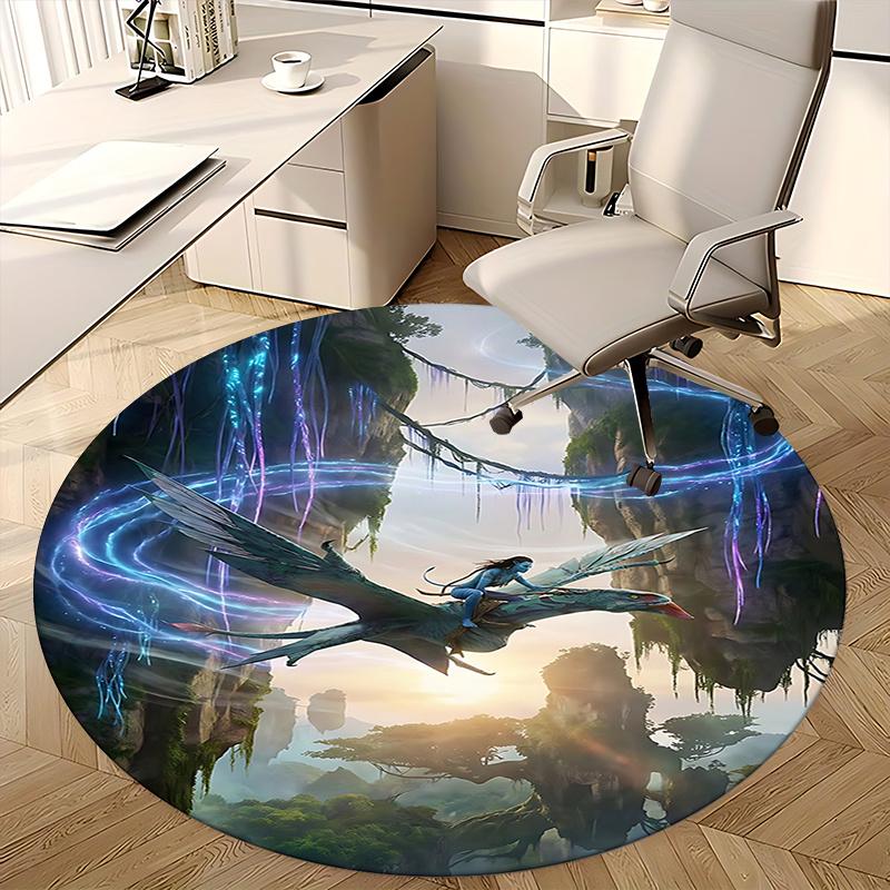 Avatar Inspired Fantasy World Chair Mat   Round Carpet for Home Decor, Office Use, Gift Idea   Fits s0197b