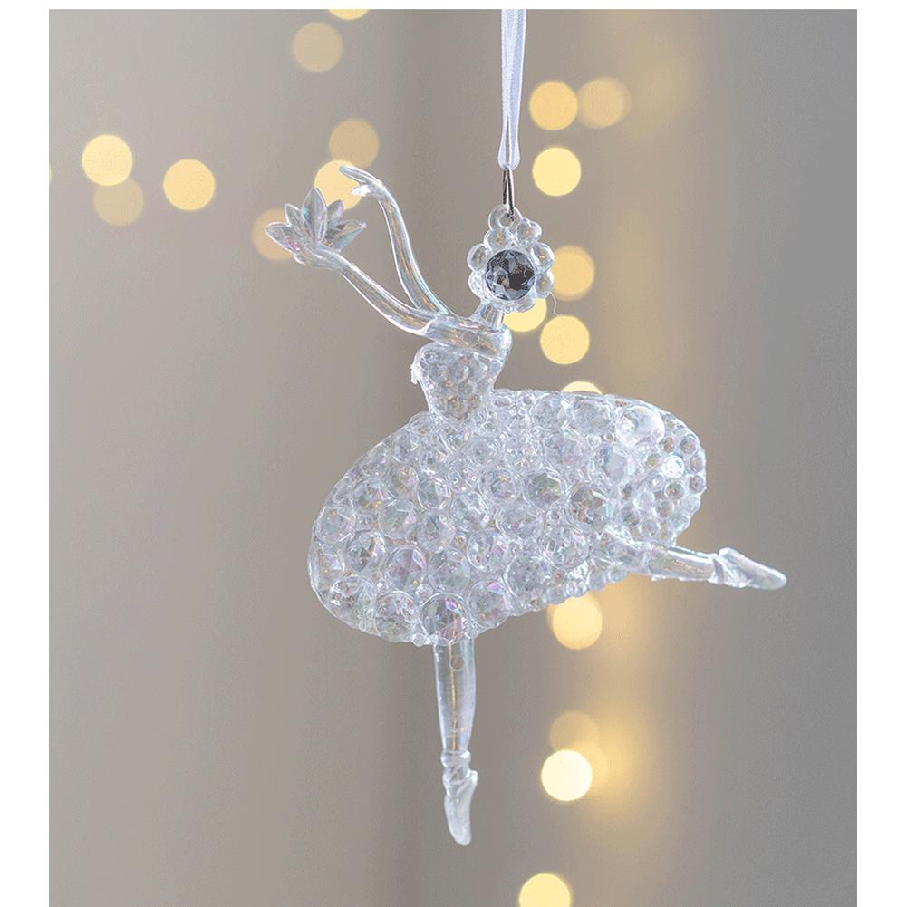 Lightweight Acrylic Christmas Tree Ornament Hanging Decoration Clear Transparent Material with Multicolor Visual Effects