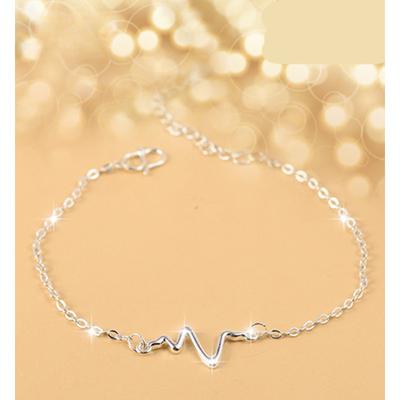 Popular Korean Version Bracelet Jewelry Women's Fashion Electrocardiogram Retro Temperament Simple and Anti-allergic Jewelry