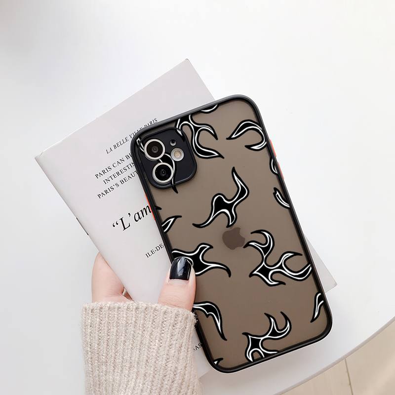 

Чехол для телефона RUICHI Flame Fire для iPhone13 12 Mini 11 Pro XS Max X XR 7 8 Plus, полупрозрачный матовый чехол iPhone11PRO