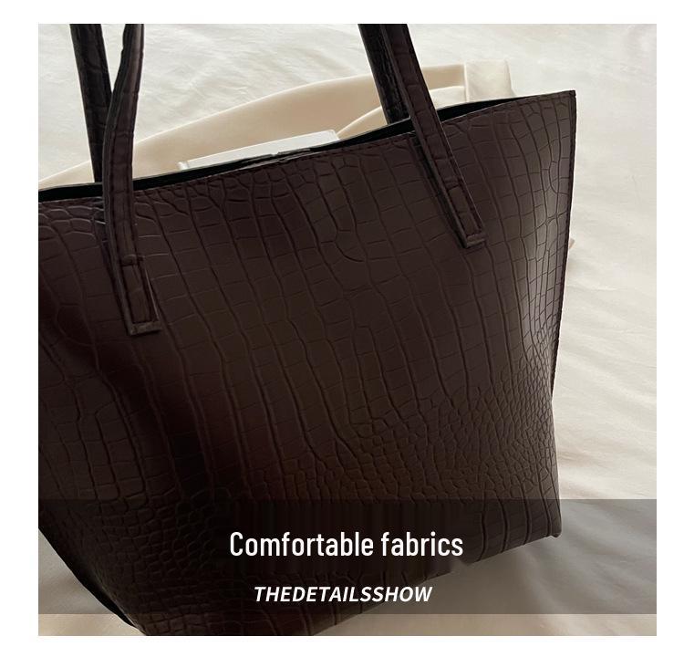 2025 Fashion Trend: Textured Autumn/Winter Women's Shoulder Tote Bag - Simple & Stylish Design