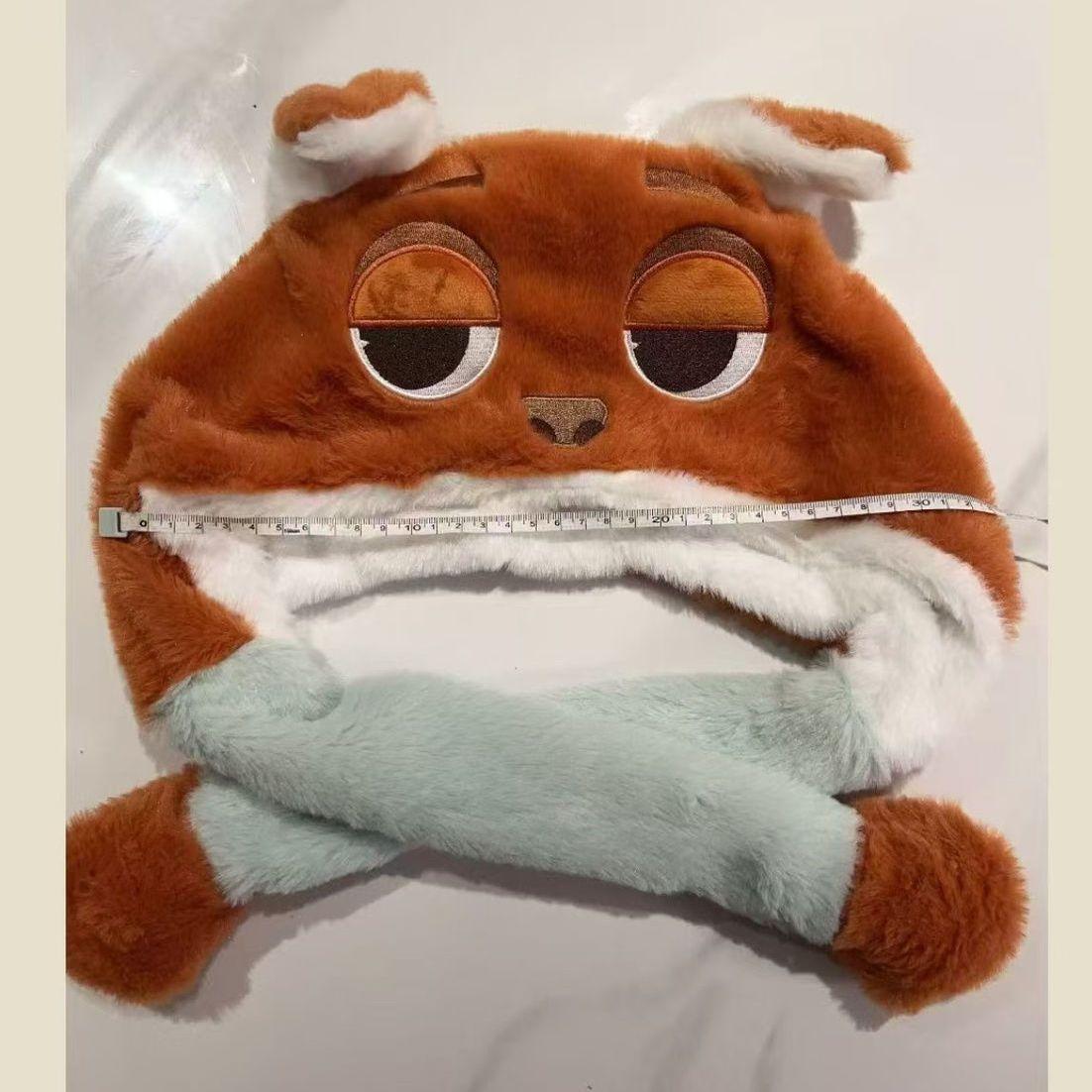 

Kawaii Potdemiel Zootopia Plush Hat Jack Savage Nick Wilde Cute Airbag Earwash Cartoon Dress Up Hat Holiday Gift