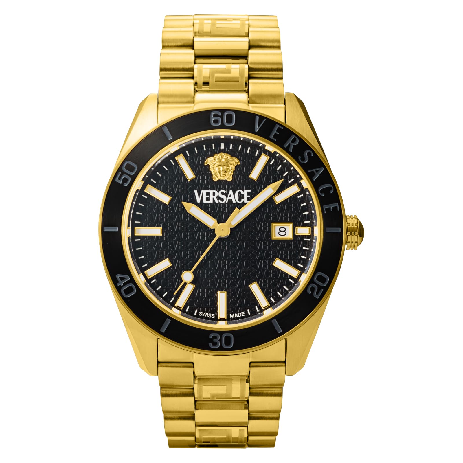 

VE8E00624 Gold [Versace] V-Dome Men s Watch, [Used] чорний