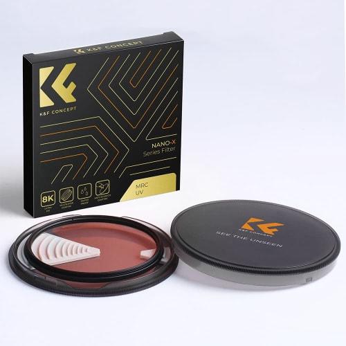 K&F Concept 67mm Objektivbeskyttelsesfilter AGC Optisk Glass HD Superoppløsning Høy Lystransmisjon Lav Refleksjon Ultratynt 28 Lags Nanobelegg Vate