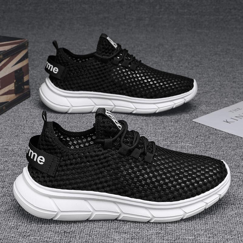 Mesh shoes summer men's new men's shoes breathable thin mesh hollow mesh sports running casual deodorant shoes